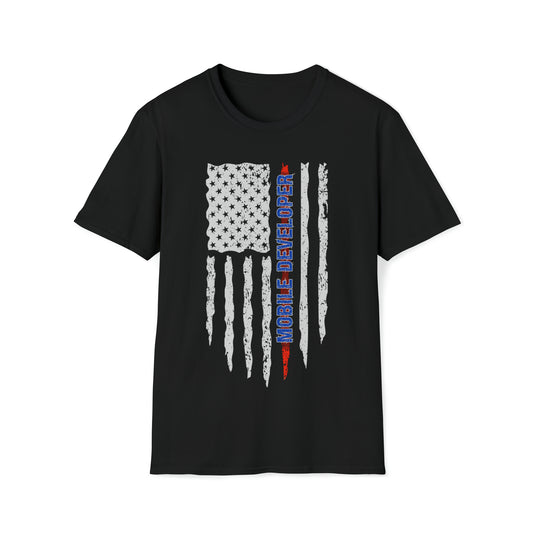 American Flag Mobile Developer Unisex T Shirt