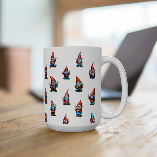 Angry Gnome Middle Finger Coffee Mug 15oz