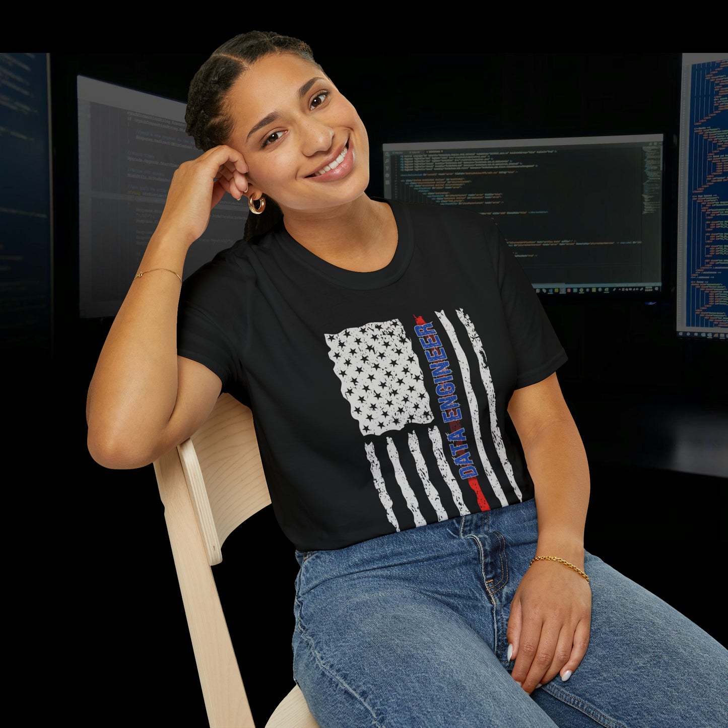 American Flag Data Engineer Unisex T Shirt