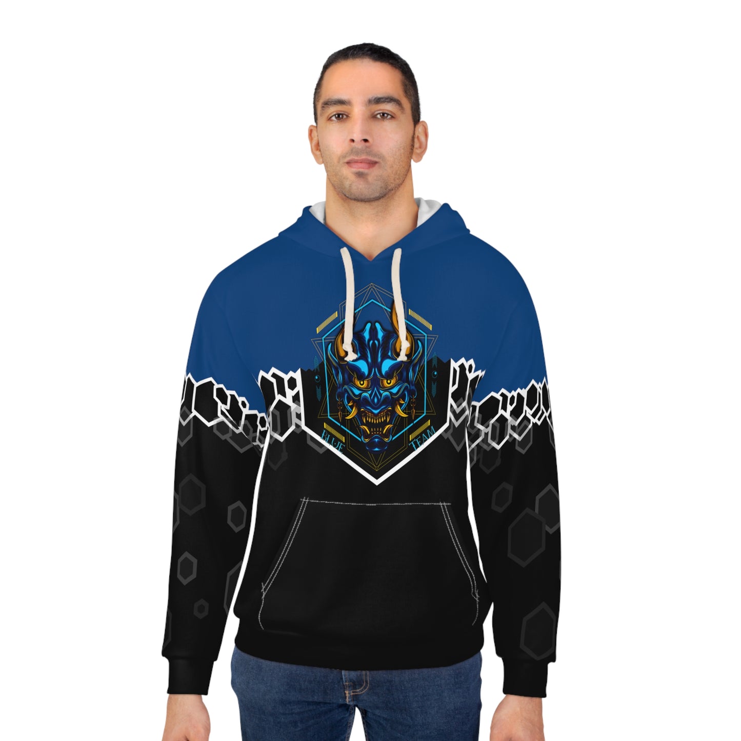 Cyber Blue Team Devil Ronin Unisex Pullover Hoodie