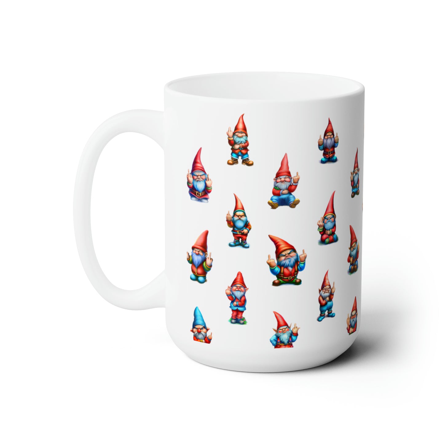 Angry Gnome Middle Finger Coffee Mug 15oz