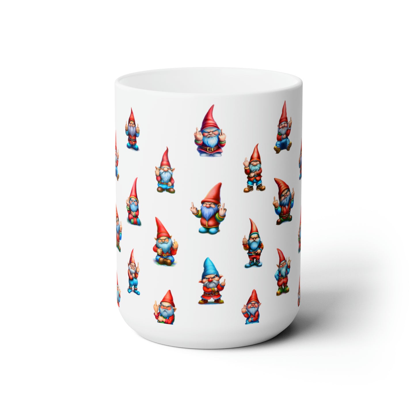 Angry Gnome Middle Finger Coffee Mug 15oz