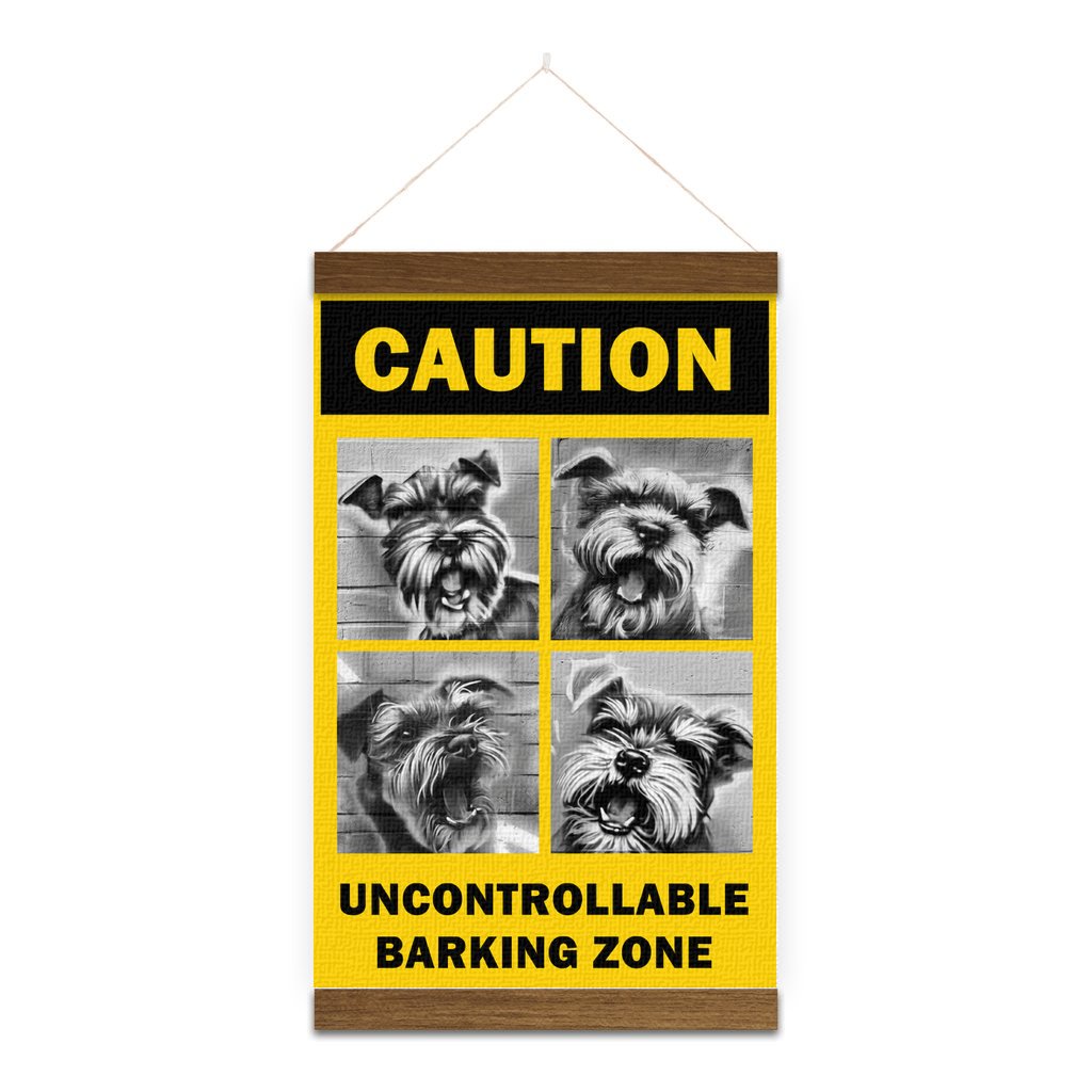 Mini Schnauzer - Caution Uncontrollable Barking Zone Aluminum Sign