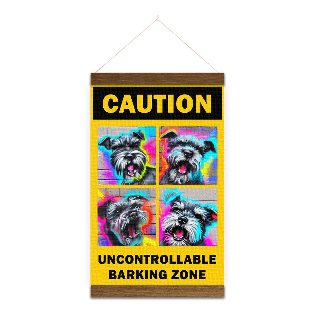 Mini Schnauzer - Caution Uncontrollable Barking Zone Aluminum Sign