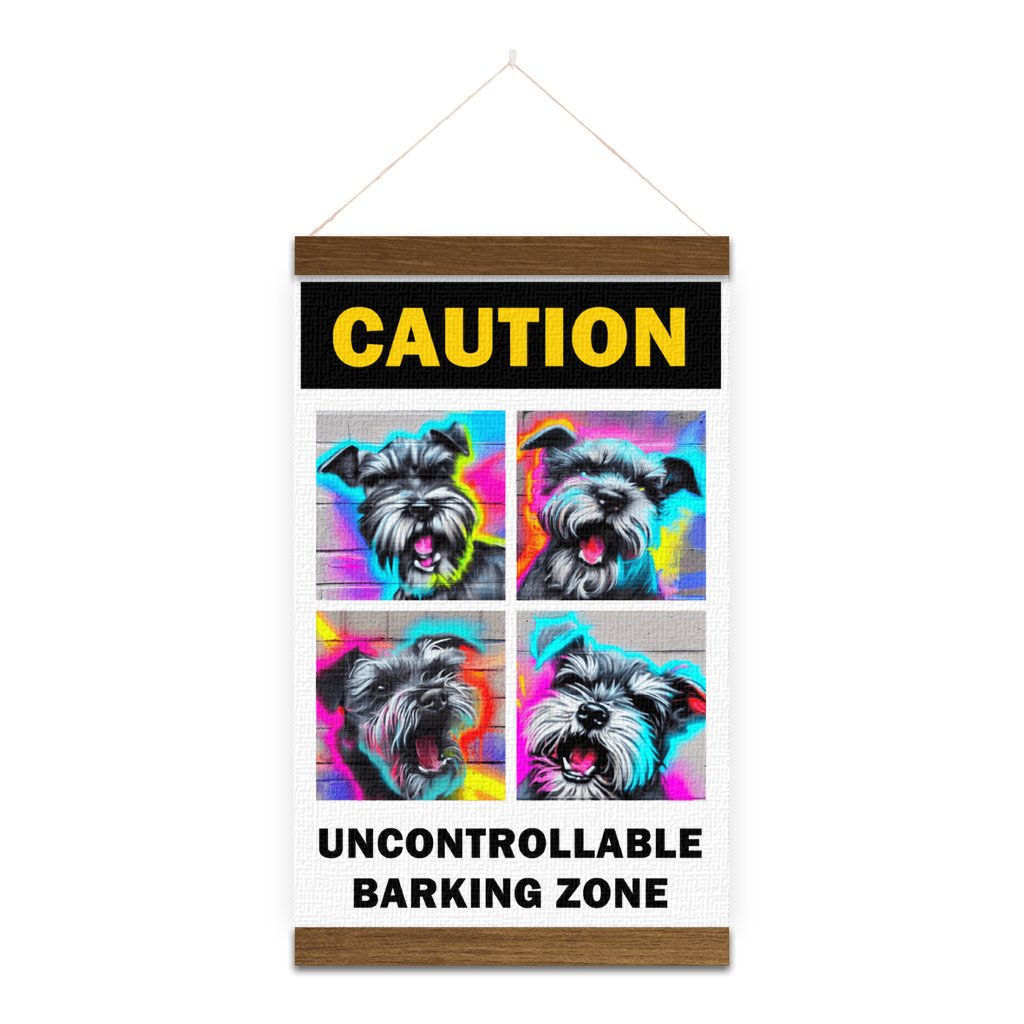 Mini Schnauzer - Caution Uncontrollable Barking Zone Aluminum Sign